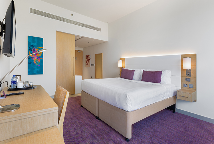 Double bedroom at Premier Inn Ibn Battuta in new hotel extension