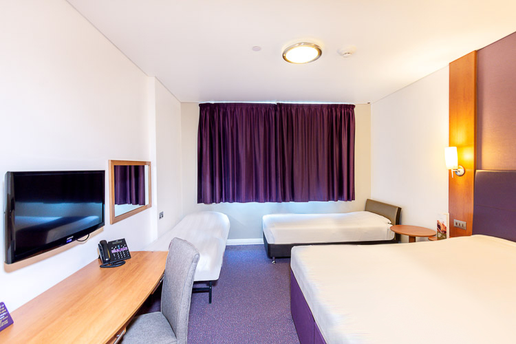 Family room for two adults and two children at Premier Inn Abu Dhabi International Airport hotel 