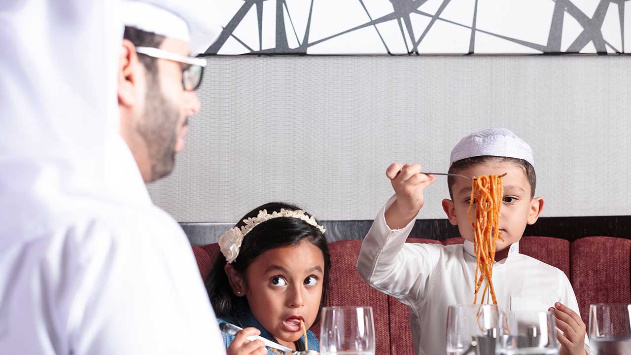 image of family having lunch at premier inn doha