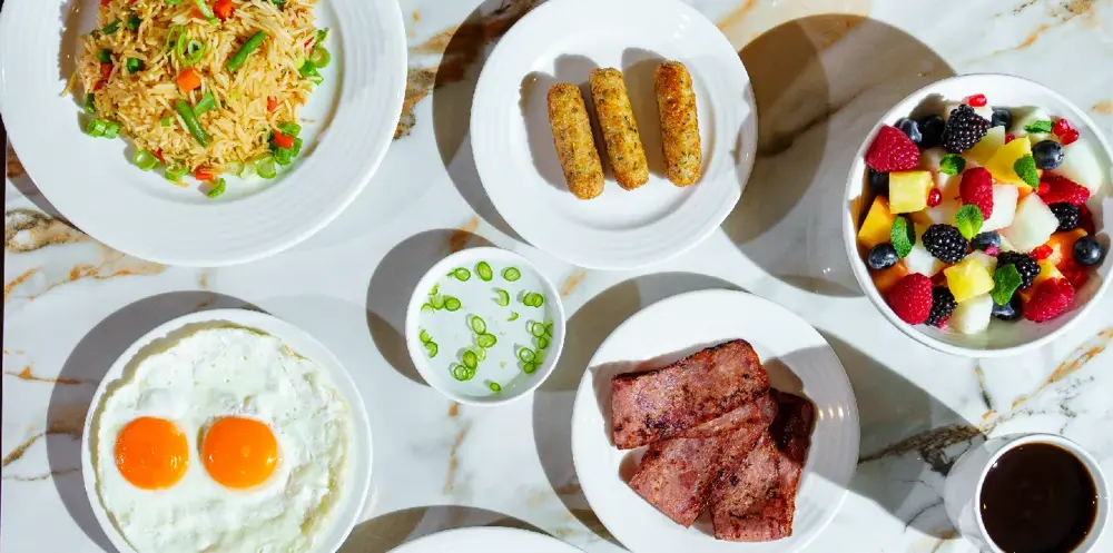 Asian inspired breakfast at Premier Inn