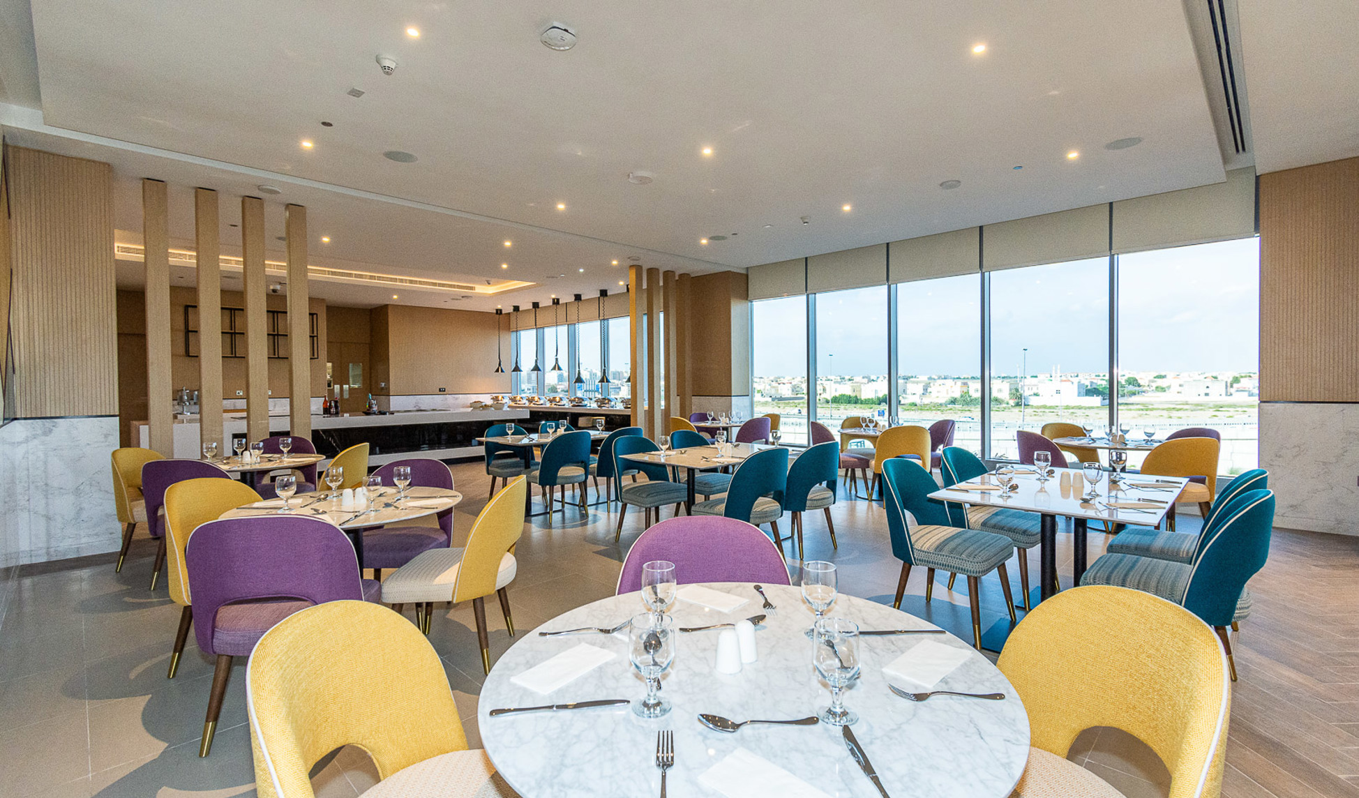 Nuevo Restaurant Dining Area at Premier Inn Dubai Dragon Mart Hotel