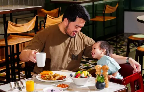 Family breakfast at Premier Inn