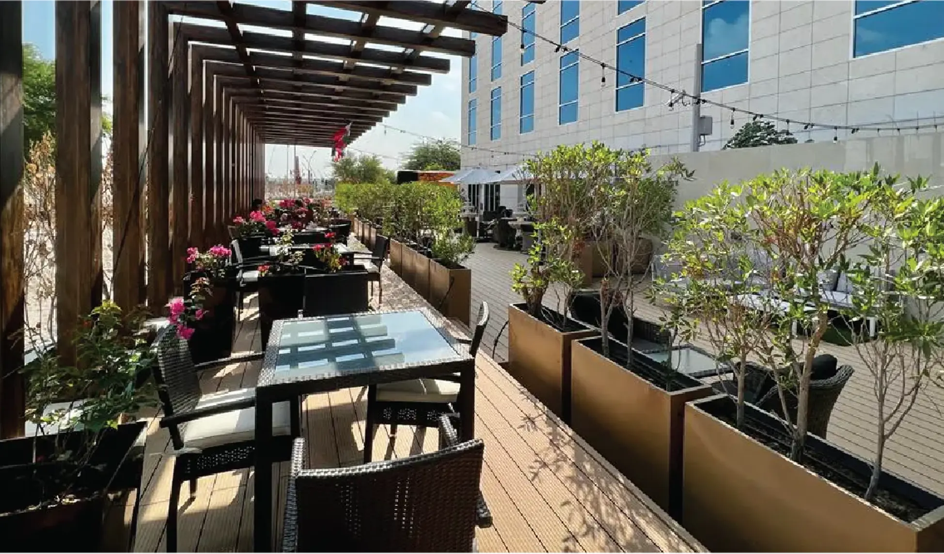 Outdoor Terrace at Premier Inn Doha Education City Hotel