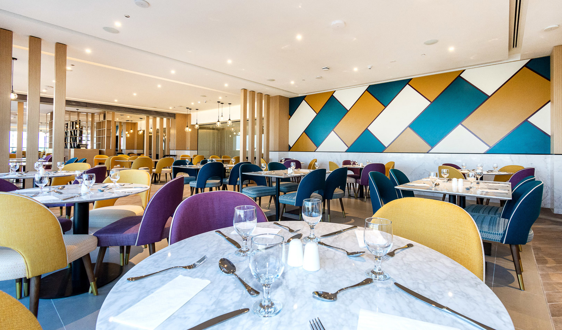 Dining area at Nuevo Restaurant, Premier Inn Dubai Dragon Mart Hotel